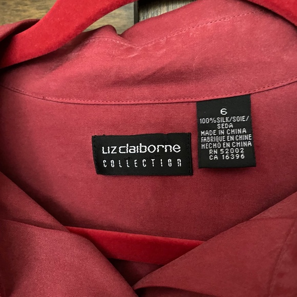 100% REAL SILK Vintage Liz Claiborne Button Down - Picture 4 of 6